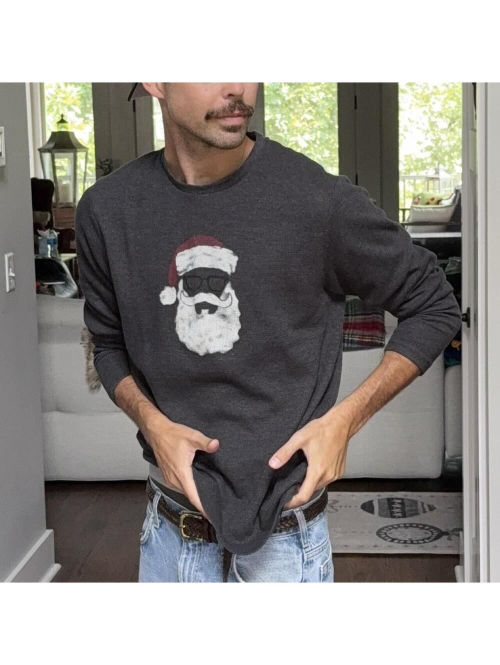 🎅 Lucky Brand Santa Sunglasses Thermal Long Sleeve XL